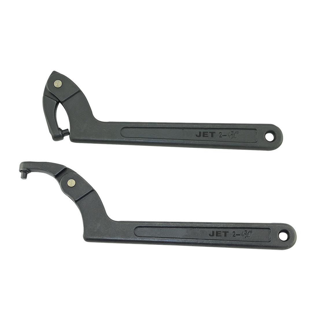 JET 710912 Adjustable Pin Spanner Wrench, 3/4 to 2 in Capacity, 1/8 in Dia  Pin, 6-1/2 in OAL, Black Oxide